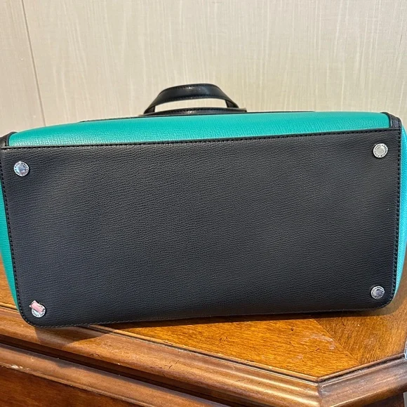 Karl Lagerfeld Turquoise and Black Tote - Picture 5 of 15